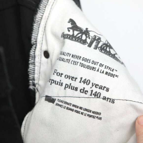 Levi's 522 Men's Slim Taper Fit Jeans Jet Black Denim Stretch Classic Casual 36 - Picture 9 of 13